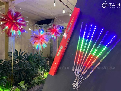 Bộ 08 ống đèn Led sao băng nhiều màu (Led 1 chiều - Cắm điện) D45cm LED-KHAC-02